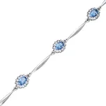 Goldstore Náramek v bílém zlatě osazený akvamaríny Váha: 6.15 g, Délka: 18 cm