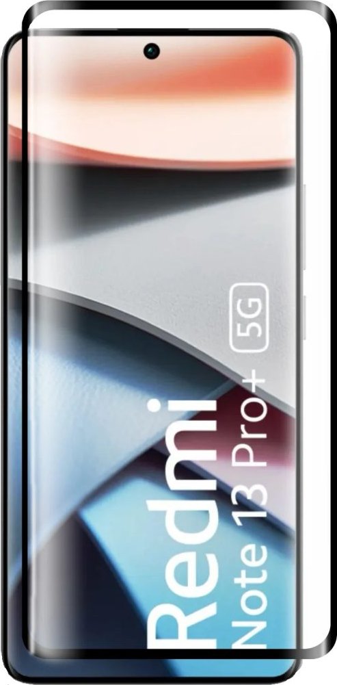 Ochranné sklo pro Xiaomi Redmi Note 13 Pro+ 5G - Černé, zaoblené