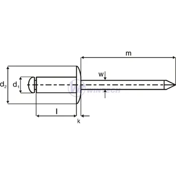 Nýt Nýt DIN 7337 Al/st 4,0 x 8 RAL 9010 Balení: 500 ks KEJSB40008F4K