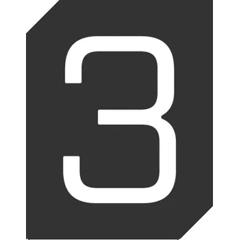 Interex design Dveřní nebo nástěnná cedule "3" / Černá matná