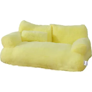 Pelíšek pro kočku Luxusní pohovka pro kočičky i pejsky s polštářkem Barva: Žlutá, Velikost: 55 x 38 x 18 cm