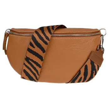Kabelka NovaKabelka.cz Kožená italská crossbody kabelka Reni Grande Camel s přídavným popruhem VII