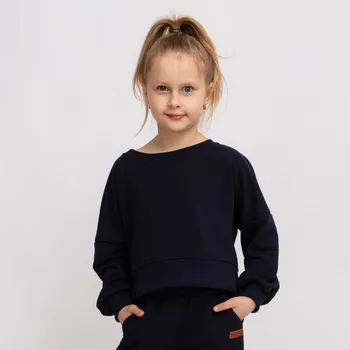 Dívčí mikina Dětská navy crop top mikina Velikost: 146/152