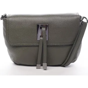 Kabelka Módní malá dámská kožená crossbody Victorien zelená