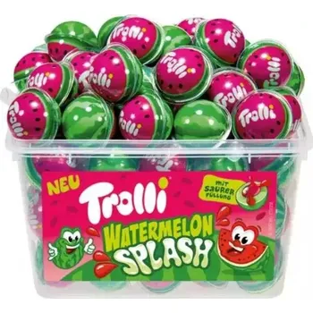 Cukrovinka Želé TROLLI MELOUNY 19 g - plněné želé - dóza 60 ks (želé MELOUNKY / plněné želé)