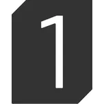 Interex design Dveřní nebo nástěnná cedule "1" / černá matná