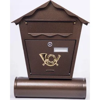Železářství Poštovní schránka domeček 360 x 460, hnědá, ST 101