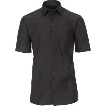 Pánská košile Pánská košile Casa Moda Comfort Fit černošedá krátký rukáv vel. 48 - 56 (3XL - 7XL) Casa Moda - 56