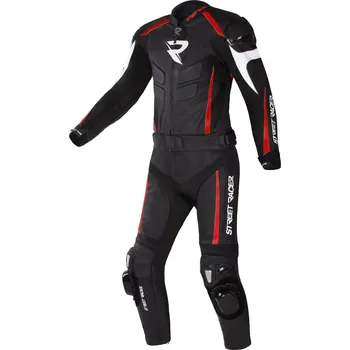 Moto kombinéza Kombinéza na motocykl Street Racer Fast Track 2 černo-bílo-červená