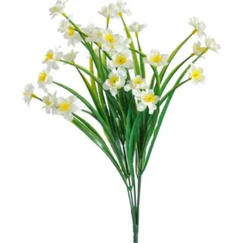 umělá květina Umělý narcis mini - trs - krém/žlutá