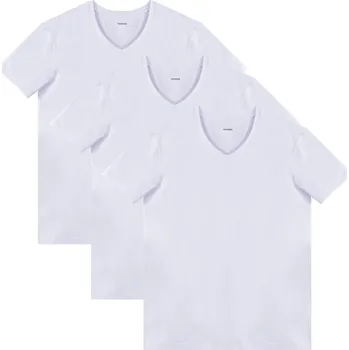 Pánské tričko FANNIFEN Pánská trička V-neck výstřih FTV001 3ks v balení Barva: Bílá, Velikost: M