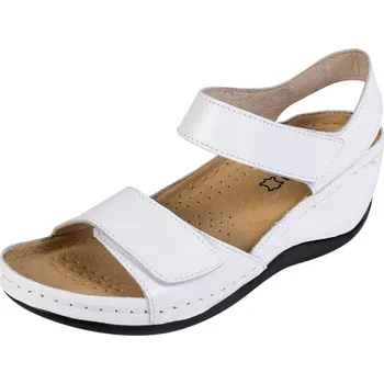 Dámské sandále Buxa Dámské kožené sandály BZ315 - Bílá Velikost: 41