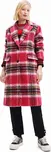 Kabát Desigual 23WWEWAD WOMAN WOVEN OVERCOAT dámský, růžová barva, přechodný, dvouřadový, vel. L