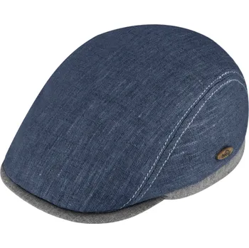 Čepice Fiebig - Headwear since 1903 Pánská modrá letní lněná bekovka s UV faktorem 50 - Fiebig since 1903 Velikost: 55 cm (S)