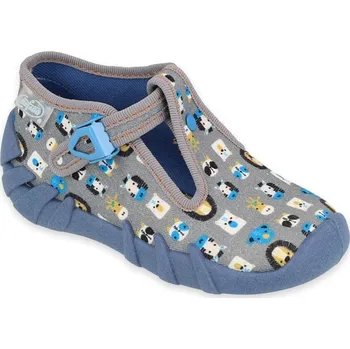 Dívčí bačkory BEFADO 110P438 chlapecké bačkorky šedé ZOO 18 110P438_18