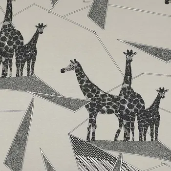 Žoržetový úplet 17882 šedý, žirafy, š.150