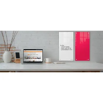 Skleněná nástěnka Home, bílá, 30 x 60 cm, NOBO 1915603