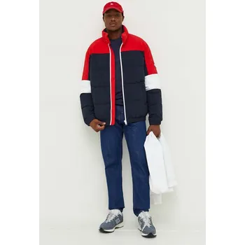 Bunda Tommy Jeans pánská, tmavomodrá barva, zimní, oversize DM0DM17477 59X, vel. L