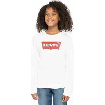 Chlapecká mikina Dětská mikina Levi's bílá barva, s potiskem 4E6660.NOS.G 00X, vel. 164