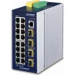 PLANET IGS-20040MT Switch, průmyslový, 16x RJ-45, 4x SFP, Web/SNMPv3, VLAN, IGMPv3, ESD, IPv4/IPv6, -40 až +75°C