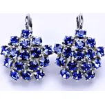 Stříbrné náušnice květ Swarovski Saphire - NK1342 (Stříbrné náušnice s krystaly Swarovski)