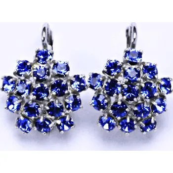 Náušnice Stříbrné náušnice květ Swarovski Saphire - NK1342 (Stříbrné náušnice s krystaly Swarovski)