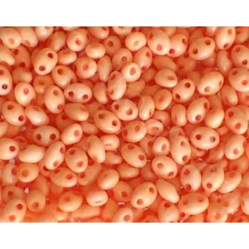 Dětské navlékací korálky Korálky/rokajl TWIN (dvoudírkový) - oranžová neprůhledná > 2,5x5 mm (10g)