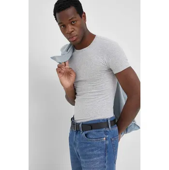 Pánské tričko Tričko United Colors of Benetton pánský, šedá barva, hladký 3OP82M111.501 90X, vel. XL