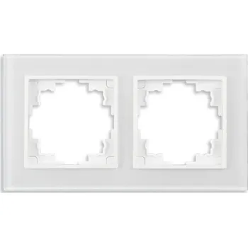 vypínač ELHARD Vera glass VG3102W rámeček dvojnásobný bílý