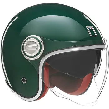 Helma na motorku NOX PREMIUM Otevřená přilba na motorku Heritage zelená XS