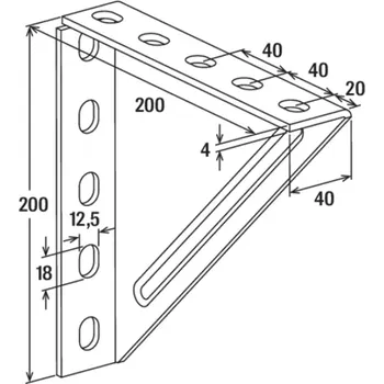 Úhloměr FISCHER Konzolový úhelník WK Varianta: WK 200/200