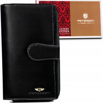 Peněženka Peterson Černá velká dámská peněženka na zip a patentku Y427 [DH] PTN 2519-BO Velikost: ONE SIZE