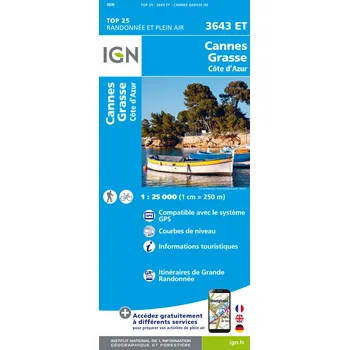 IGN mapa Cannes Grasse 1:25 t.