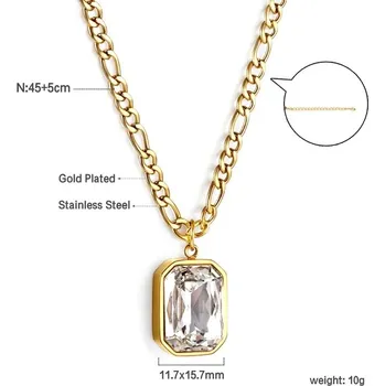 Náhrdelník Náhrdelník s barevným krystalem - B43AG