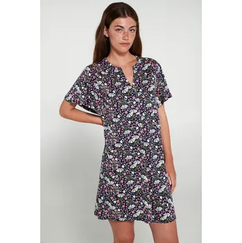 Dámská noční košile Vamp - Noční košile s krátkými rukávy 20090 - Vamp blue oxford XL