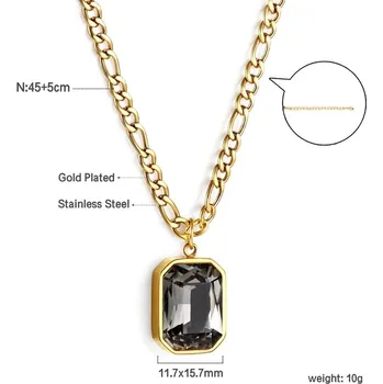 Náhrdelník Náhrdelník s barevným krystalem - B43BG