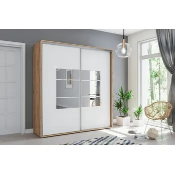 Šatní skříň Šatní skříň Ska A02 Barva korpusu: Dub - Artisan, Rozměry: 100 cm, Dveře: Bílé