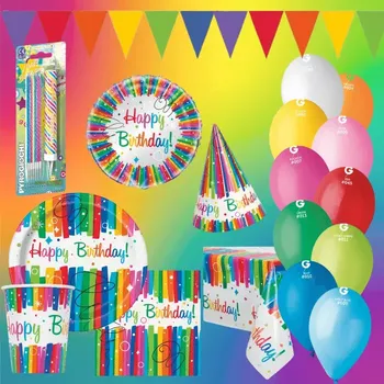 Party dekorace Dekorační sada Duhové stuhy