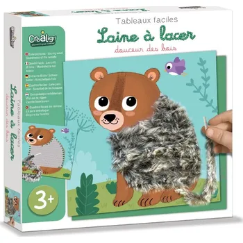 Dřevěná hračka Provlékací obrázky Lesní zvířátka 3+