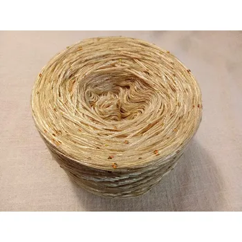 Příze Flitrovka Krémová duha 3-nitka 1000m s flitry (Klubko s flitry Krémová duha)