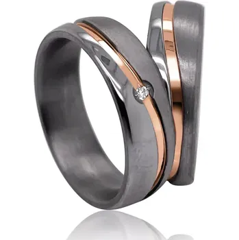 Prsten Tantalové snubní prsteny Rose Gold