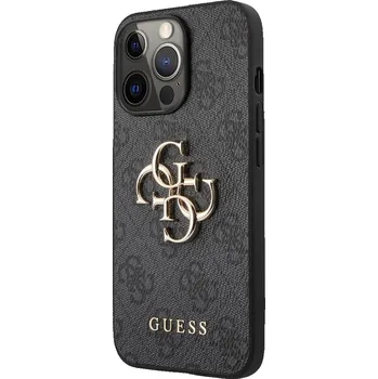 Notebook Guess PU 4G Metal Logo Zadní Kryt pro iPhone 13 Pro Grey