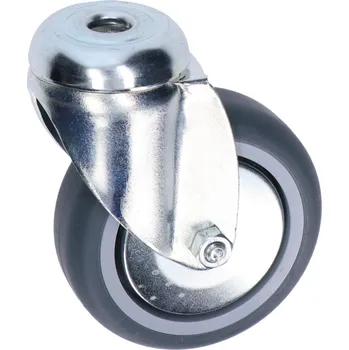 Pojezdové kolečko TENTE Otočné kolečko s otvorem a s běhounem ze syntetické gumy, průměr 75 mm