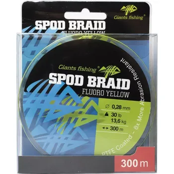 GIANTS FISHING Splétaná šňura Spod Braid Fluoro Yellow 300m 0,28mm (GIANTS FISHING Spod Braid Fluoro Yellow 300m 0,28mm)
