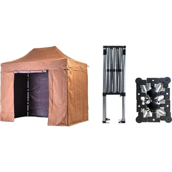 Zahradní stan Nůžkový párty stan 2x3 m TENTino SMALL HEXAGON Barva opláštění: 10B - SVĚTLE HNĚDÁ