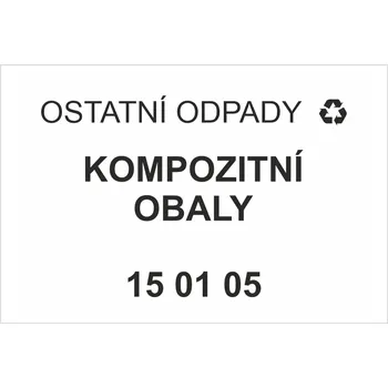 Značení Ostatní odpady 150105 - Kompozitní obaly Samolepka PVC A6 (148 x 105 mm)
