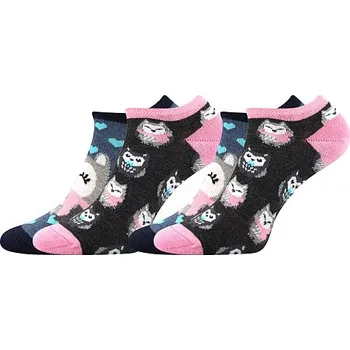 Dámské ponožky DUO 01 dámské vzorované ponožky Boma - SOVY 35-38