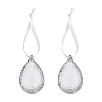 Velikonoční dekorace Skleněná velikonoční vajíčka Gry Clear - set 2 ks
