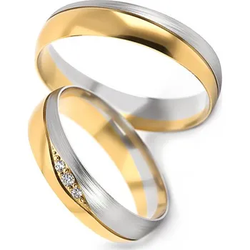 Prsten Snubní prstýnky s kamínky šířka 4,5mm STOB275 + dárkové balení LUXUS zdarma