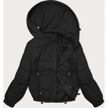 Dámská bunda Černá prošívaná bunda s odepínací kapucí Miss TiTi (2482) odstíny černé XXL (44)